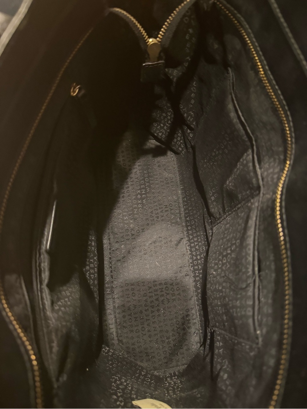 Kate Spade Black Tote Bag with Zip Closure